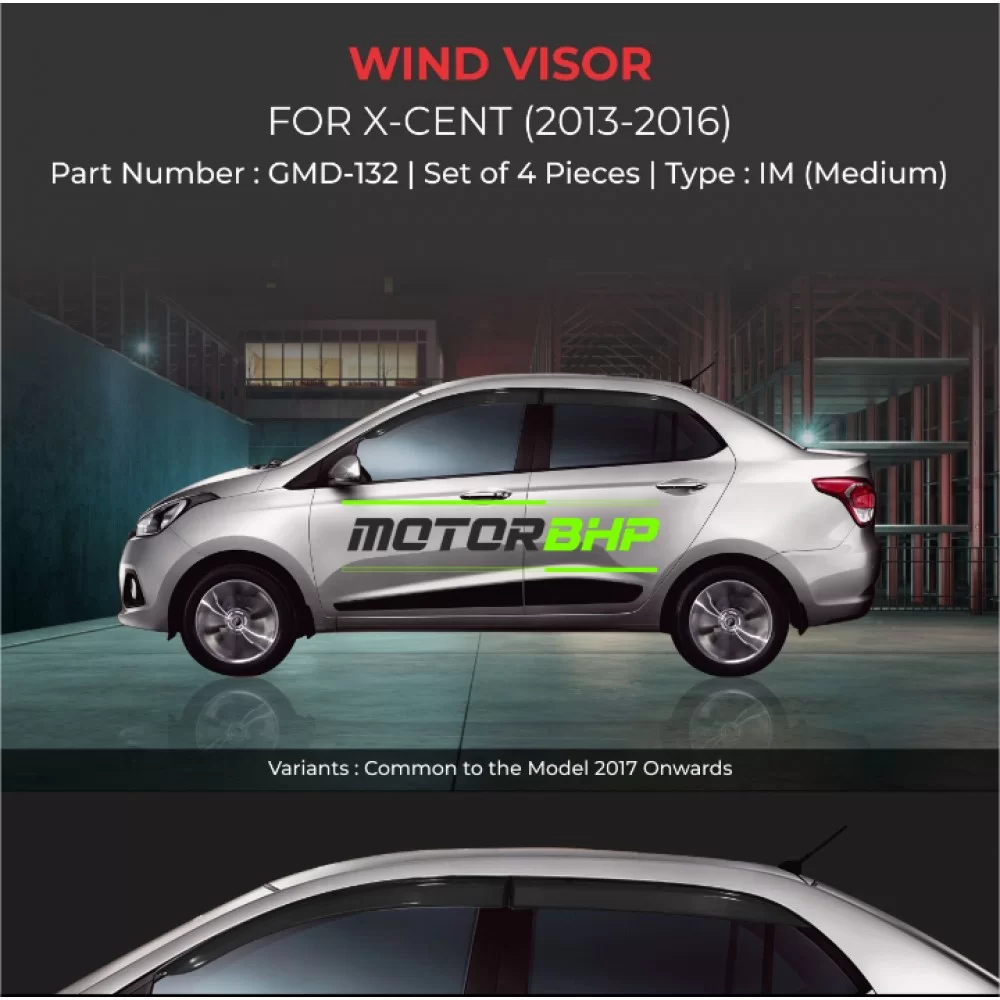 Buy Hyundai Xcent Car Door Visor Chrome Accessories Online